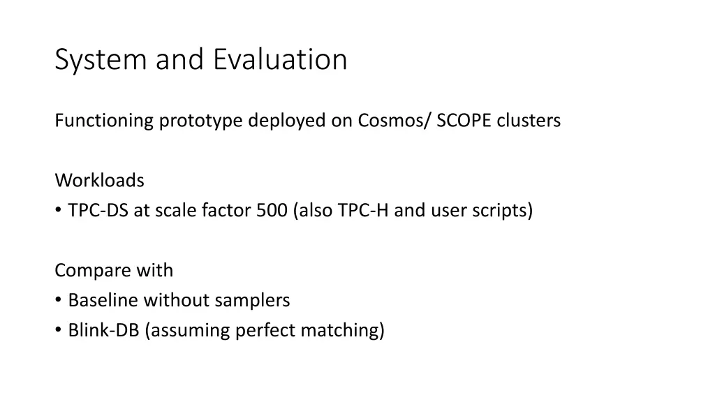 system and evaluation