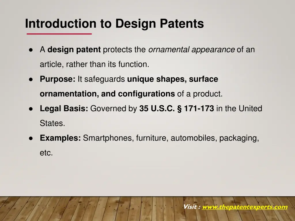 introduction to design patents