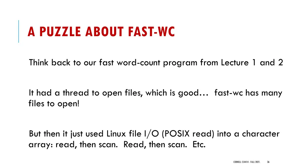 a puzzle about fast wc