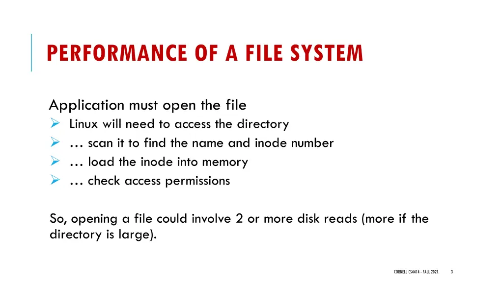 performance of a file system