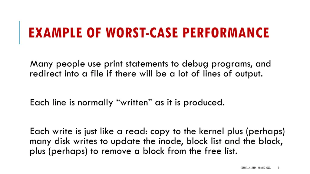 example of worst case performance