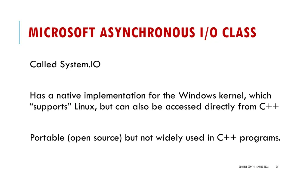 microsoft asynchronous i o class