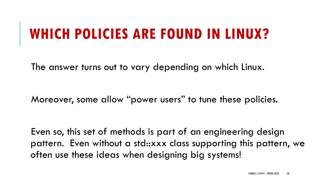which policies are found in linux