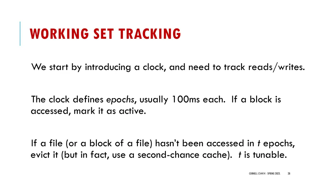 working set tracking 1