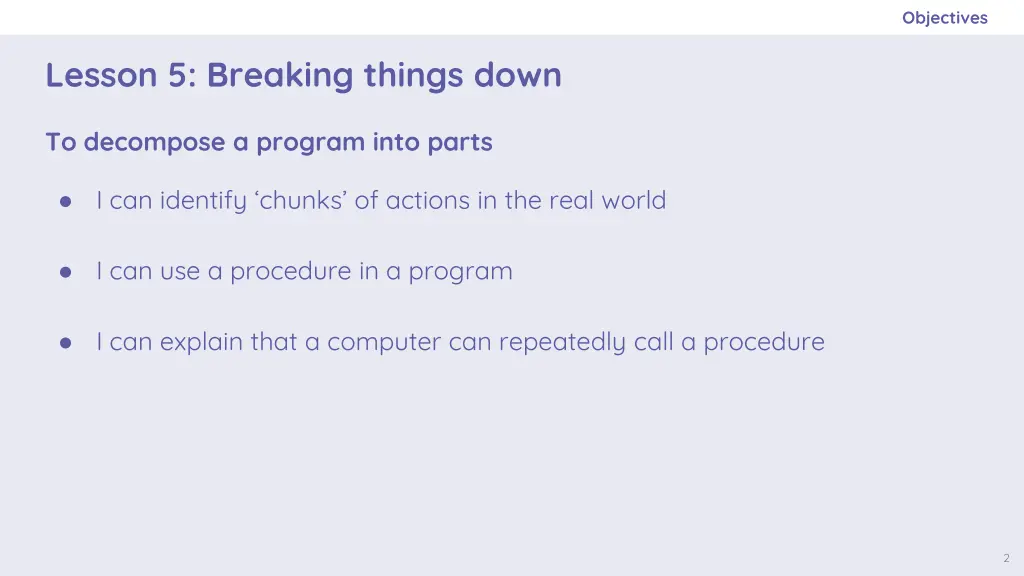 objectives