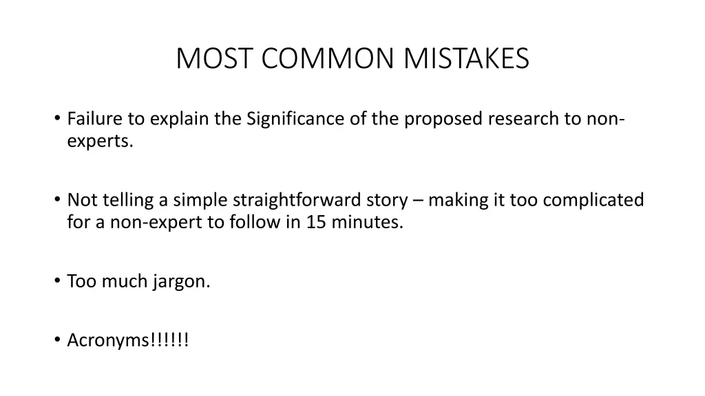 most common mistakes