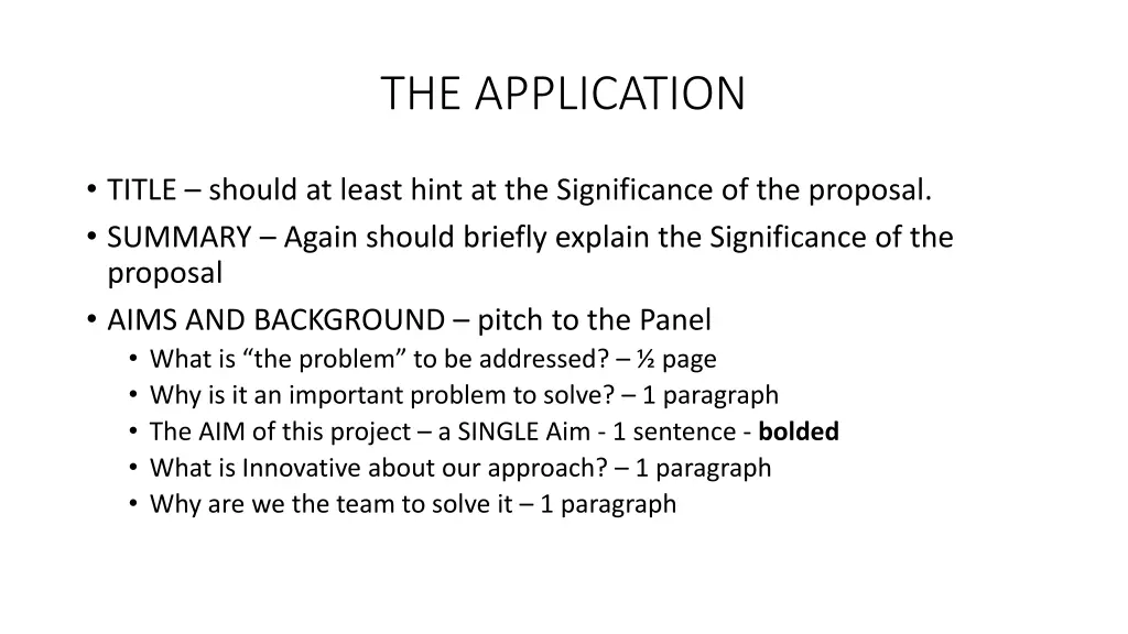 the application 1