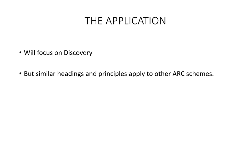 the application