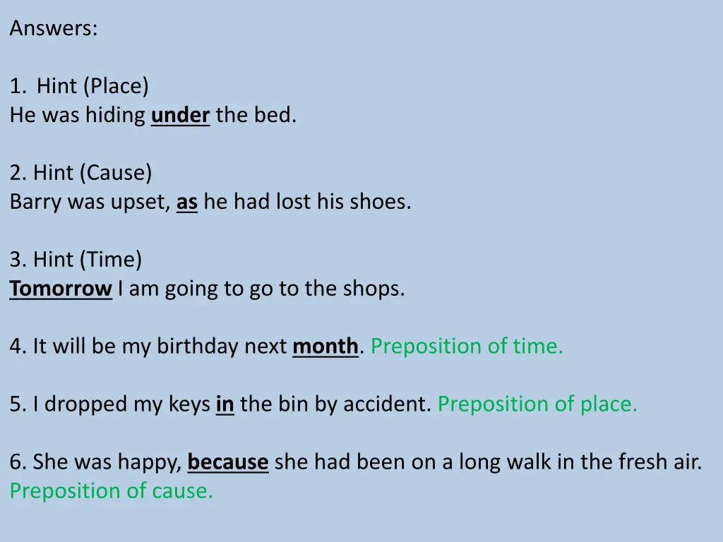 answers