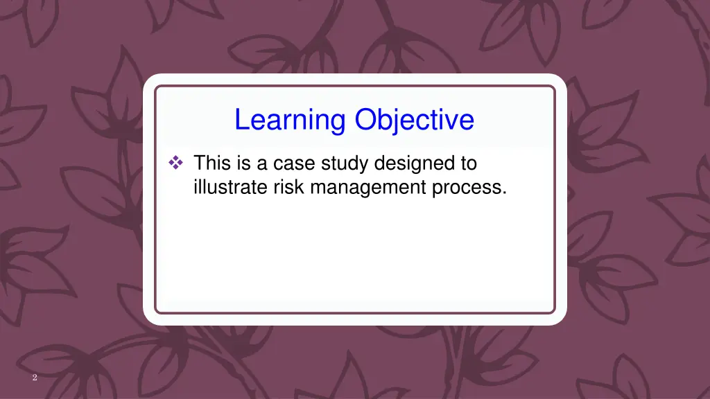 learning objective