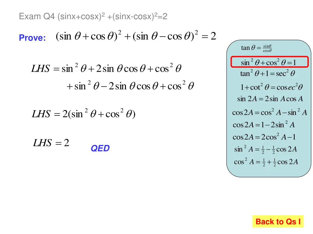 exam q4 sinx cosx 2 sinx cosx 2 2