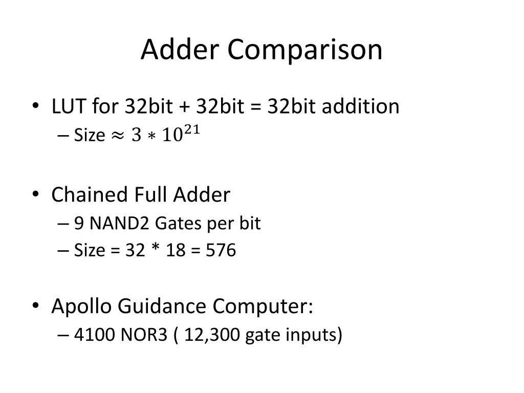 adder comparison 1