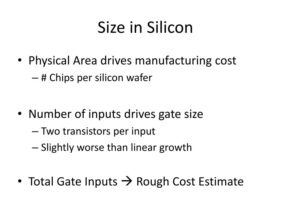 size in silicon