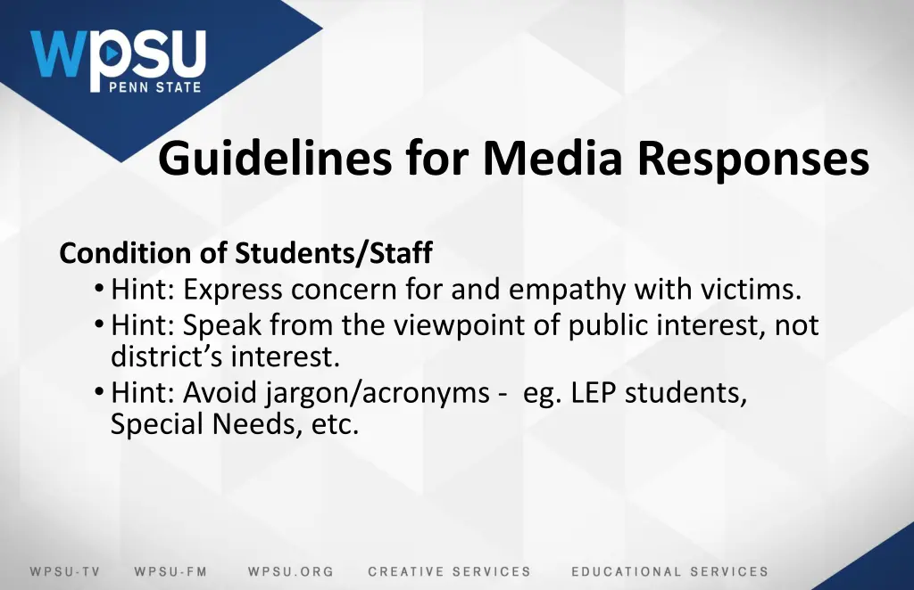 guidelines for media responses 1