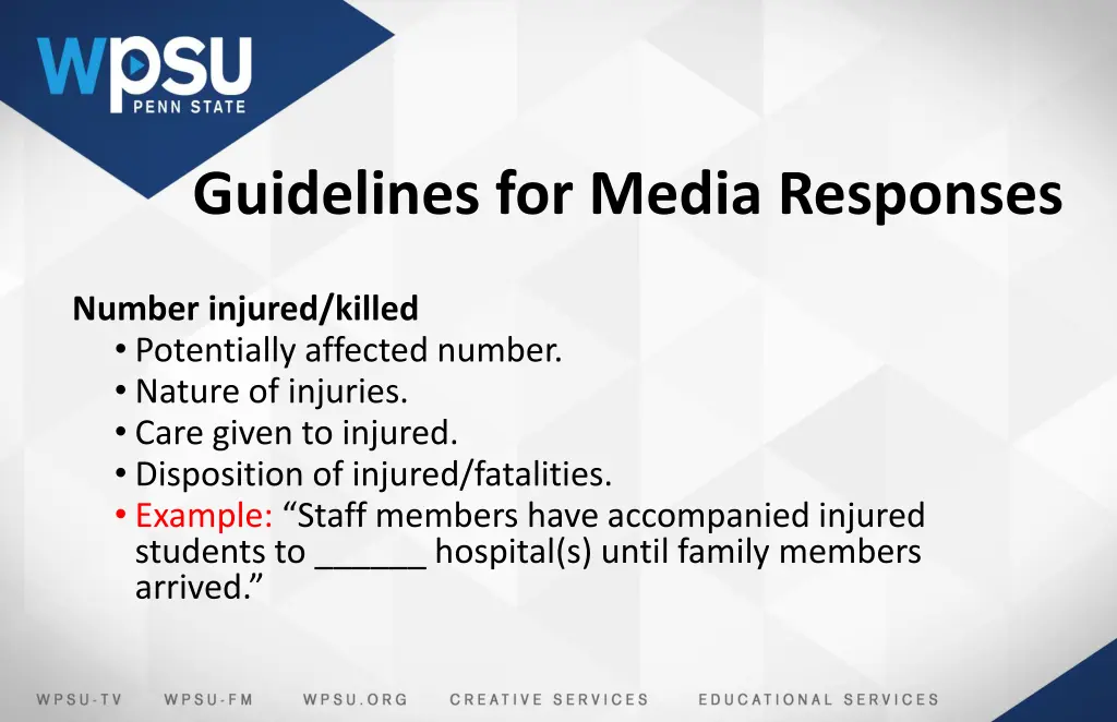 guidelines for media responses 2
