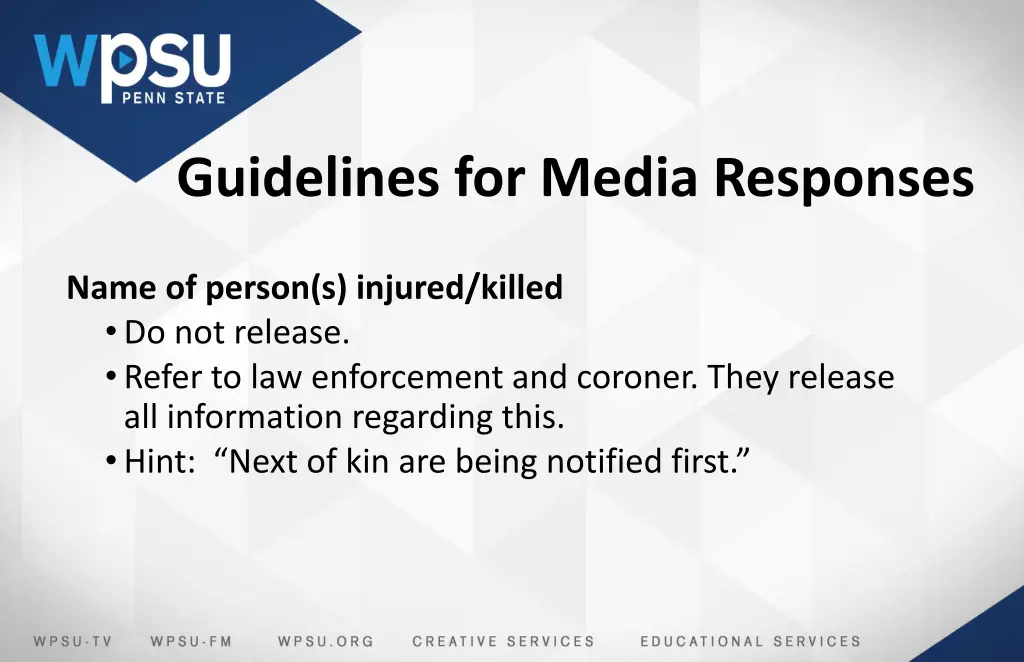 guidelines for media responses 3