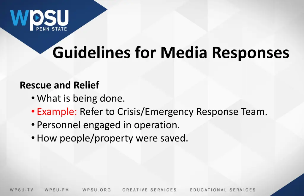 guidelines for media responses 6