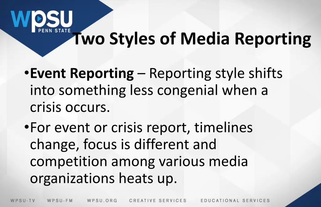 two styles of media reporting 1