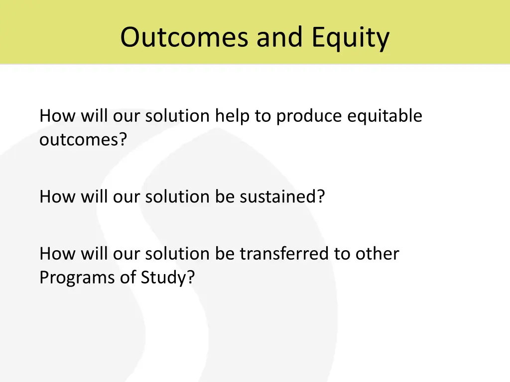 outcomes and equity