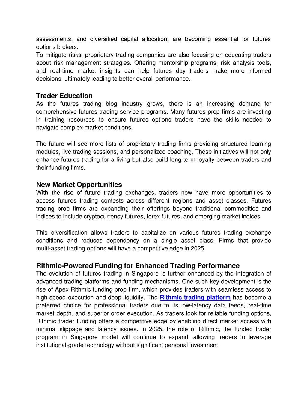 assessments and diversified capital allocation