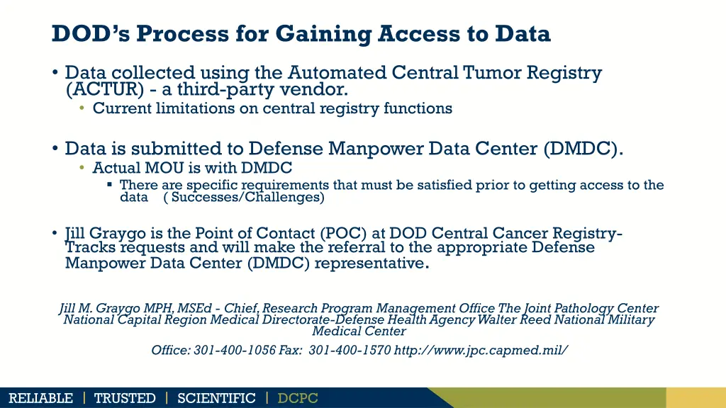 dod s process for gaining access to data