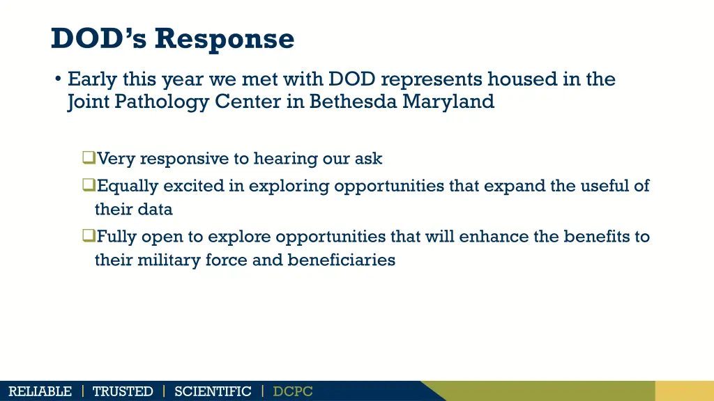 dod s response