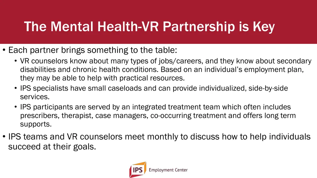 the mental health vr partnership is key