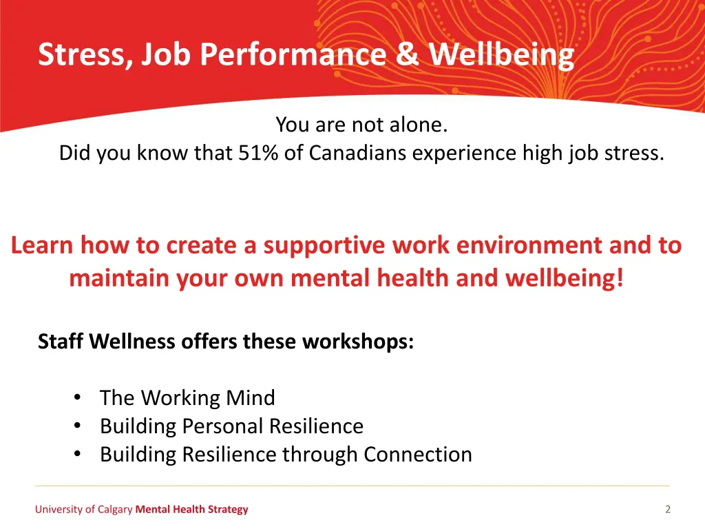 stress job performance wellbeing