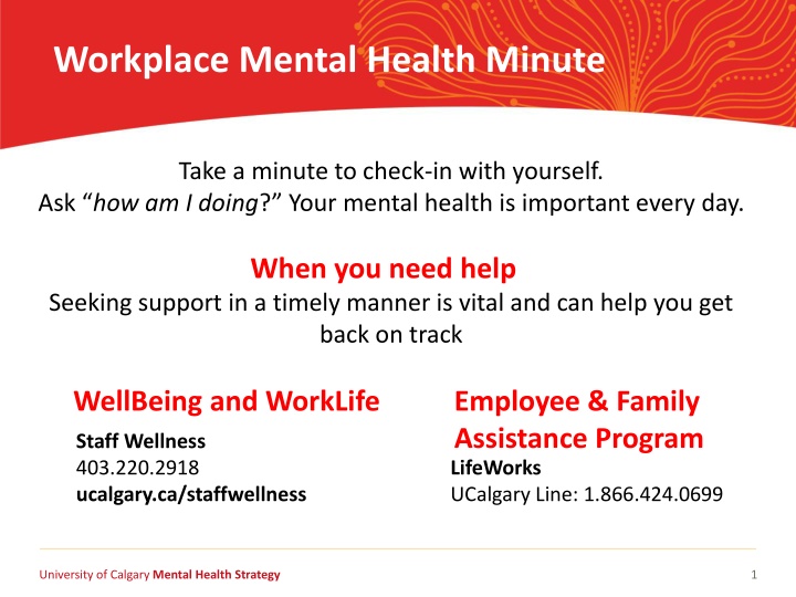 workplace mental health minute
