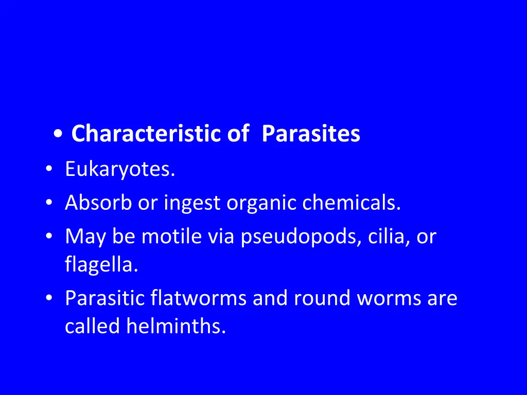 characteristic of parasites eukaryotes absorb