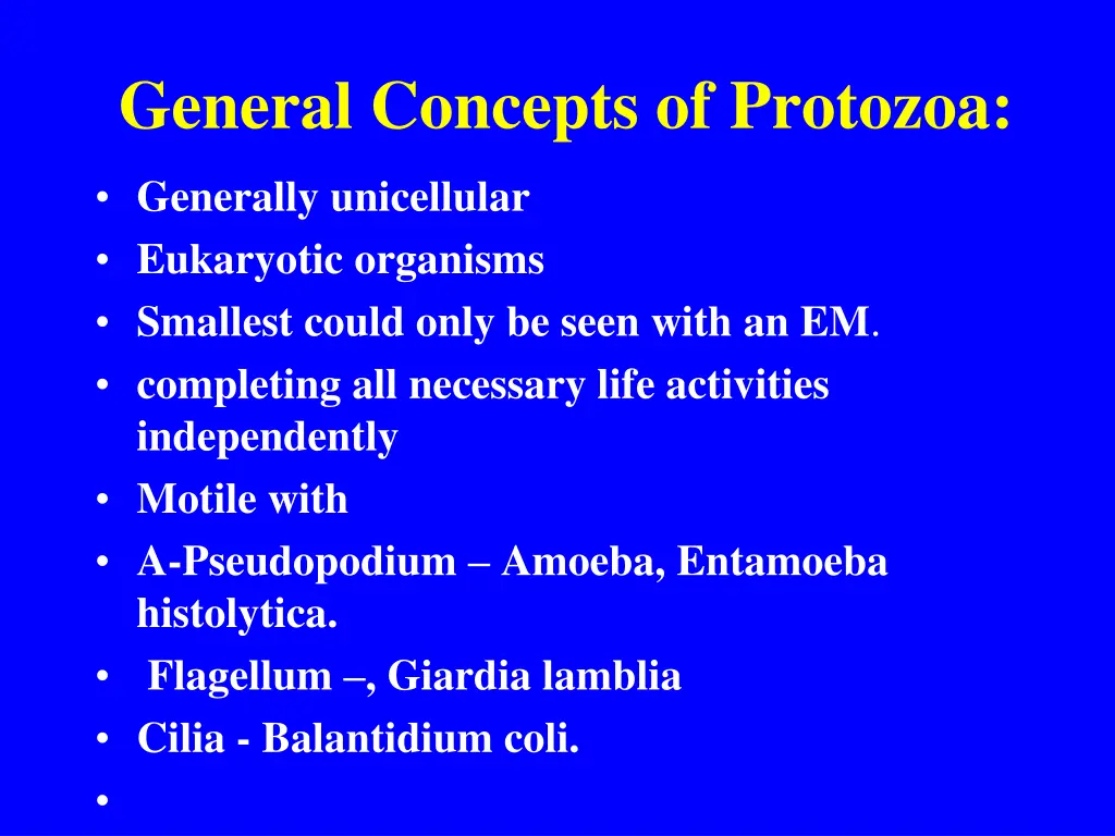 general concepts of protozoa
