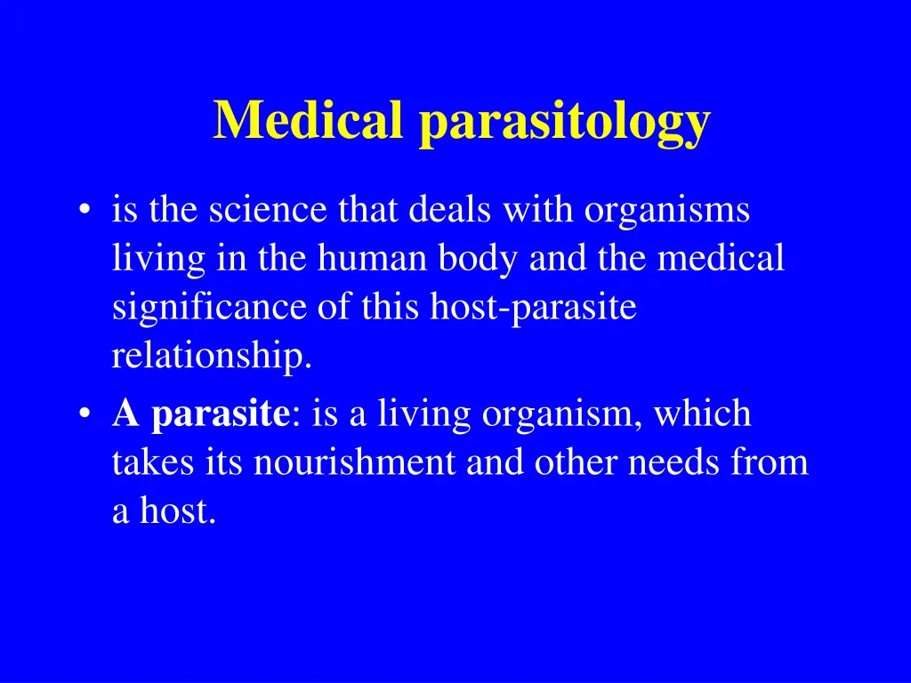 medical parasitology