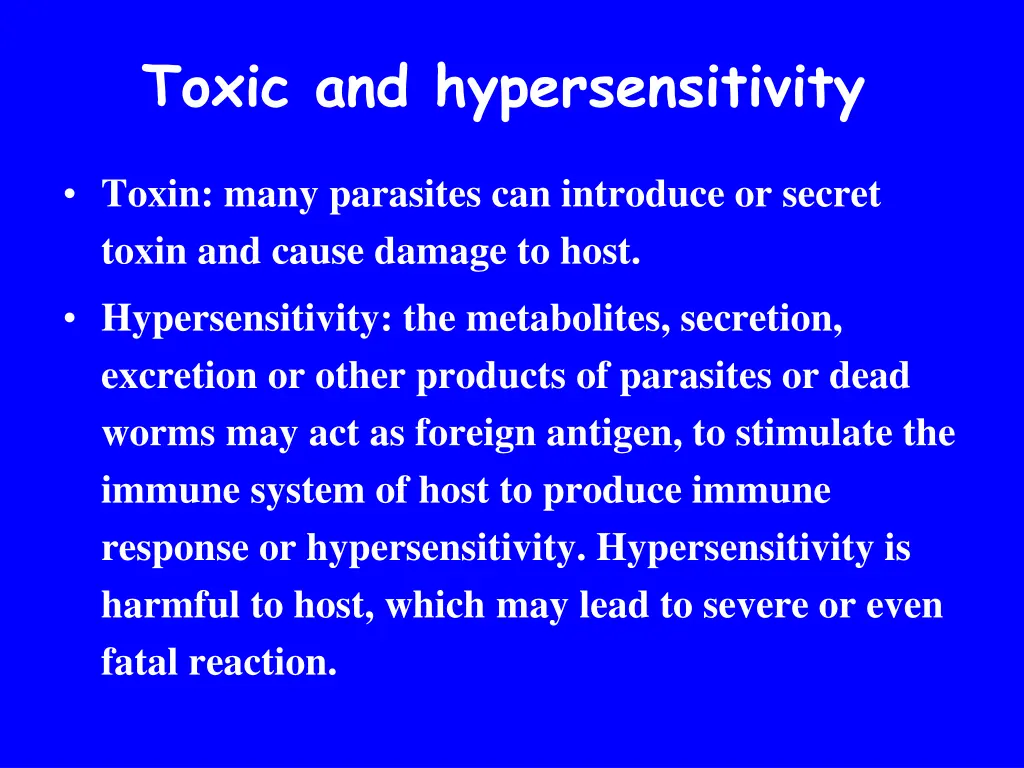 toxic and hypersensitivity