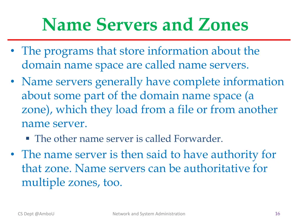 name servers and zones