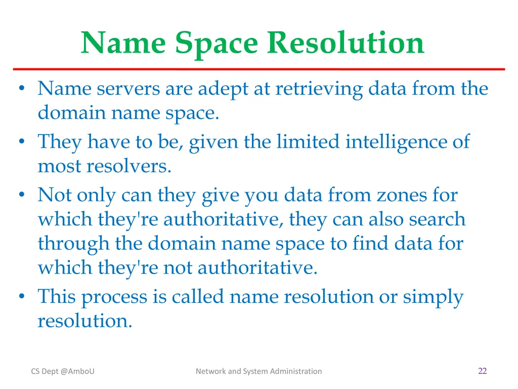 name space resolution