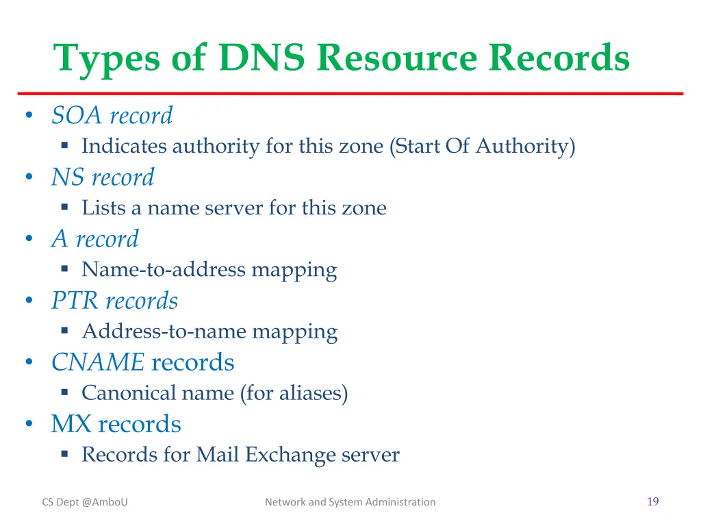 types of dns resource records