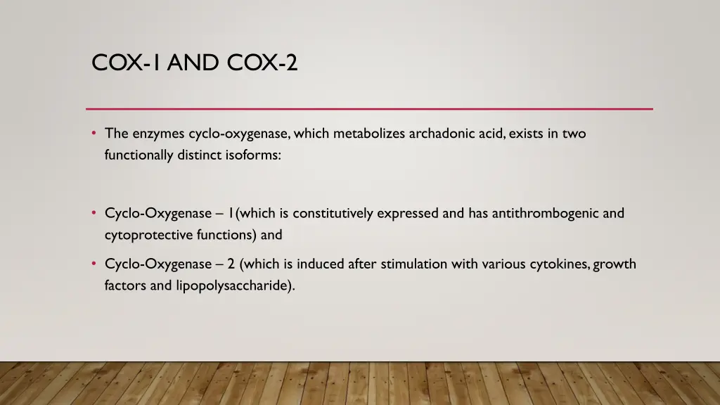 cox 1 and cox 2