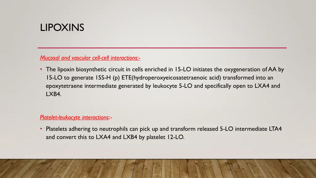 lipoxins 1