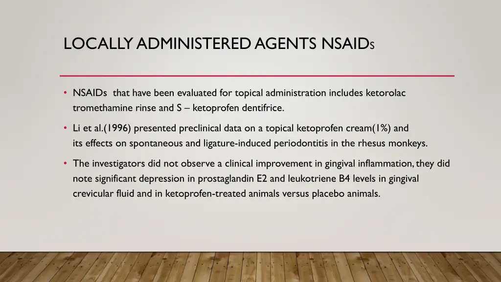 locally administered agents nsaid s