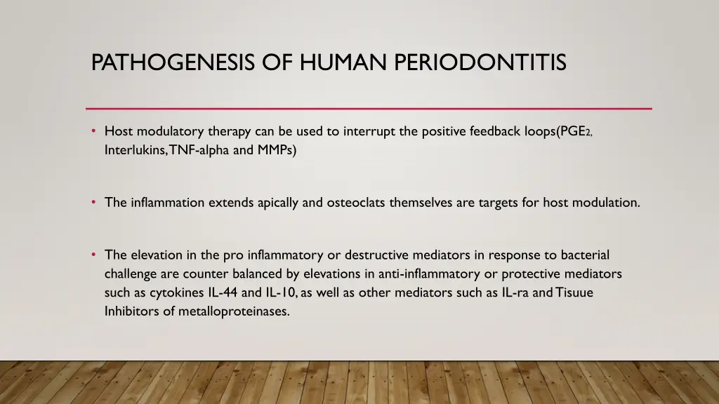 pathogenesis of human periodontitis