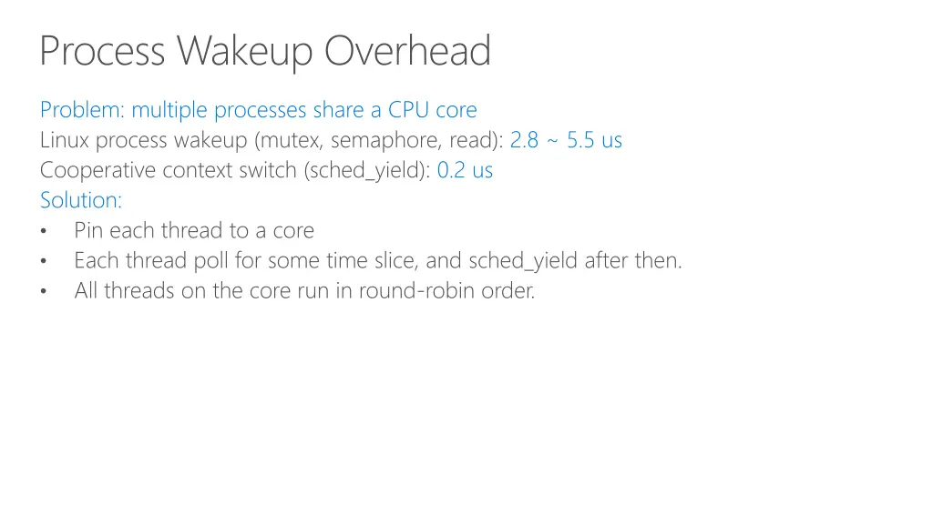 process wakeup overhead