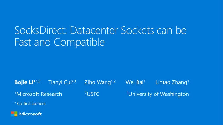 socksdirect datacenter sockets can be fast