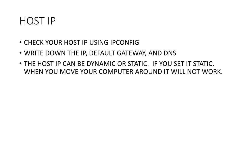 host ip
