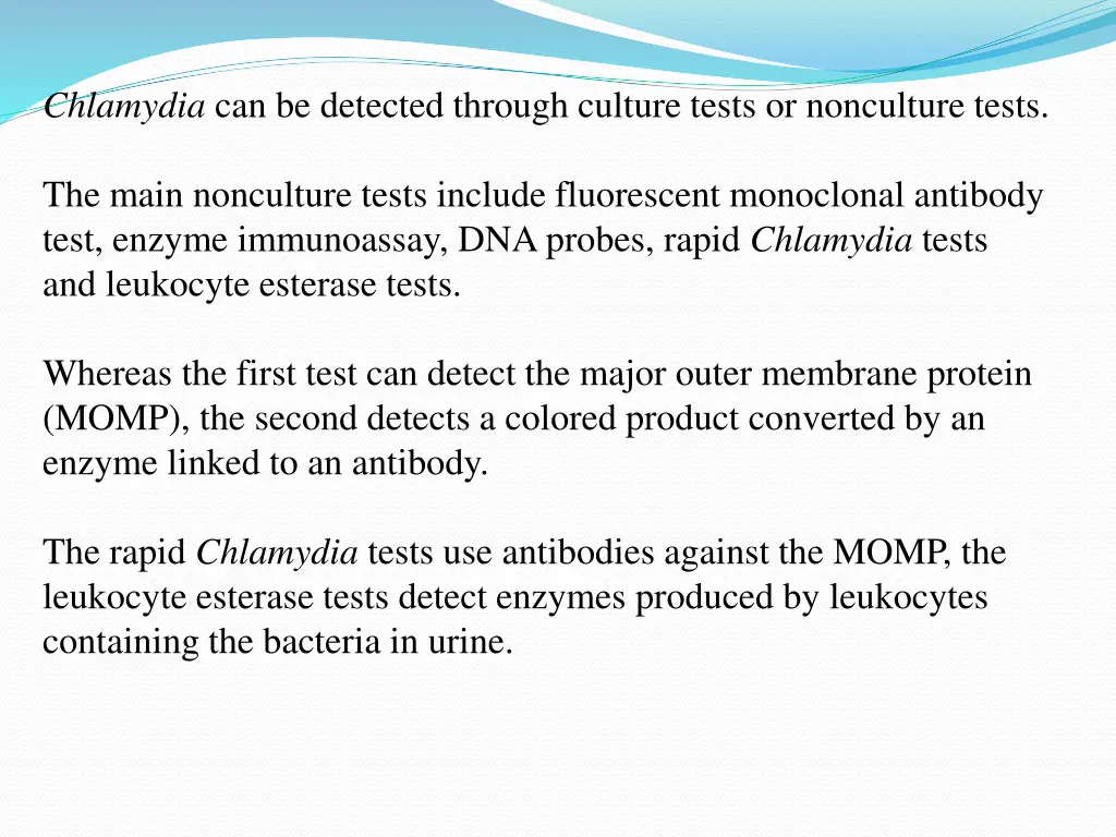 chlamydia can be detected through culture tests