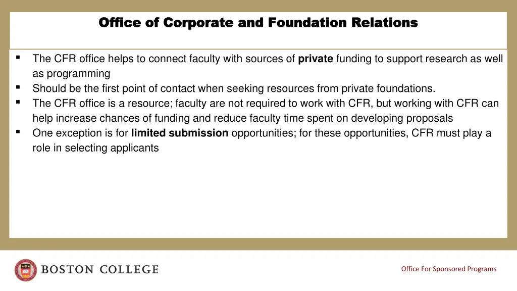 office of corporate and foundation relations