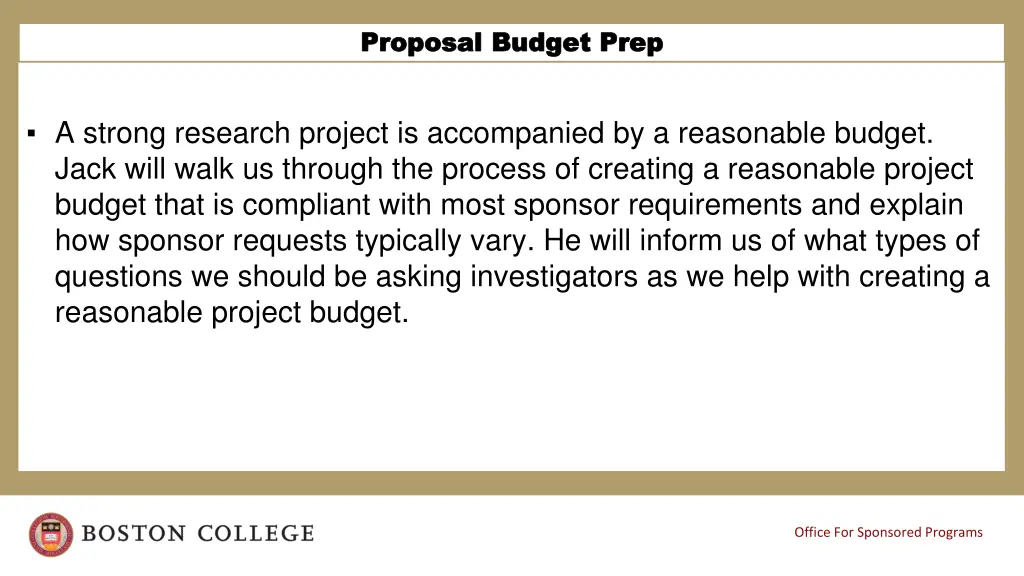 proposal budget prep proposal budget prep