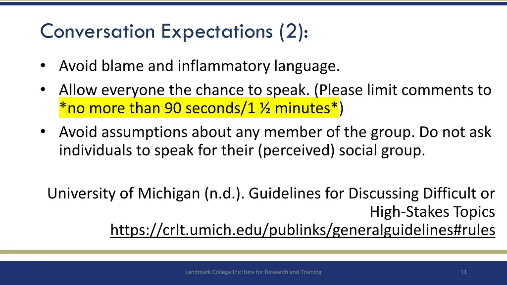 conversation expectations 2