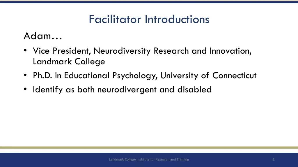 facilitator introductions 1