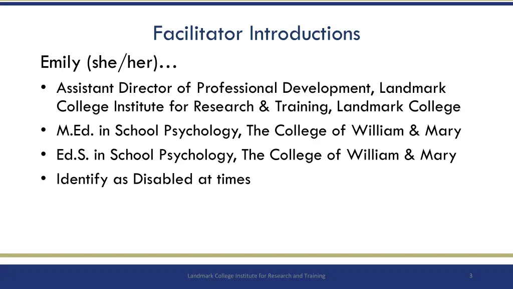 facilitator introductions 2 emily