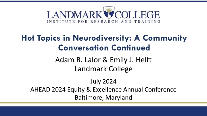 hot topics in neurodiversity a community